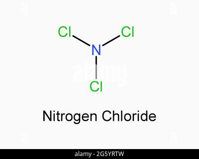 Chlorure d'azote ncl3 Formule chimique isolée sur fond blanc trichlorure d'azote trichloramine Agène CHLORURE D'AZOTE trichlorine nitrure Banque D'Images