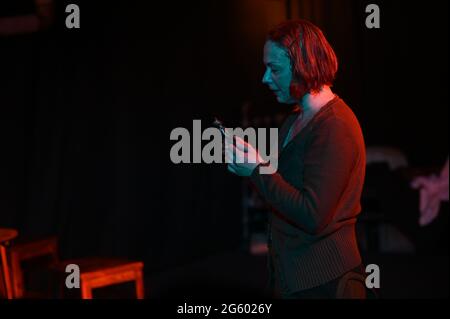 KHARKIV, UKRAINE - 27 JUIN 2021: Théâtre Post Scriptum. La nuit du Gelver Banque D'Images