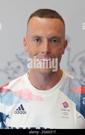 Richard Kilty lors de la séance d'athlétisme organisée pour les Jeux Olympiques de Tokyo 2020 au NEC de Birmingham, Royaume-Uni. Date de la photo: Mardi 29 juin 2021. Banque D'Images