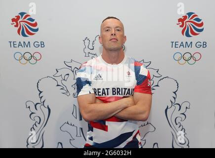 Richard Kilty lors de la séance d'athlétisme organisée pour les Jeux Olympiques de Tokyo 2020 au NEC de Birmingham, Royaume-Uni. Date de la photo: Mardi 29 juin 2021. Banque D'Images