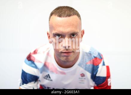 Richard Kilty lors de la séance d'athlétisme organisée pour les Jeux Olympiques de Tokyo 2020 au NEC de Birmingham, Royaume-Uni. Date de la photo: Mardi 29 juin 2021. Banque D'Images