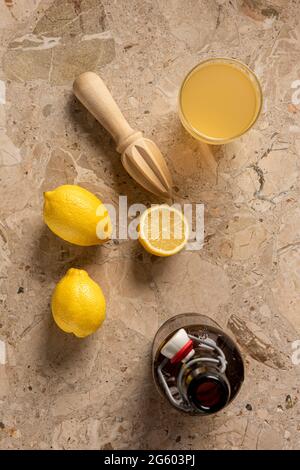 Composants traditionnels de limonade faits maison Banque D'Images