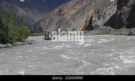 Skardu & Hunza - autoroute Karakoram - frontière Pak-Chine (col Khunjerab – la plus haute frontière routière du monde) Banque D'Images