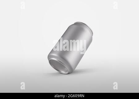 Mockup aluminium bidon avec une boisson alcoolisée, pour la présentation de la conception et le modèle.modèle d'une petite bouteille vide de carbonate avec le jus, l'eau, avec Banque D'Images