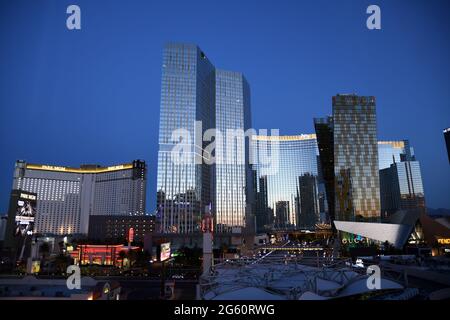 Las Vegas /Nevada /USA/k 01 juin 2018 tôt le matin vue sur les affaires et les casinos de Las Vegas sont sur Las Vegas Boulevard . . (Photo.Francis Dean Banque D'Images