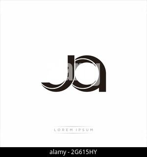 Lettre initiale Split minuscule Monogram moderne lié contour arrondi logo isolé sur fond blanc Illustration de Vecteur