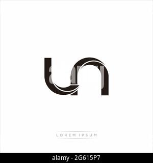 Lettre initiale Split minuscule Monogram moderne lié contour arrondi logo isolé sur fond blanc Illustration de Vecteur