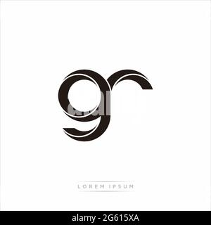 Lettre initiale Split minuscule Monogram moderne lié contour arrondi logo isolé sur fond blanc Illustration de Vecteur