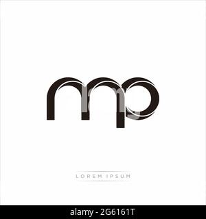 Lettre initiale Split minuscule Monogram moderne lié contour arrondi logo isolé sur fond blanc Illustration de Vecteur