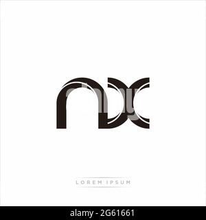 Lettre initiale Split minuscule Monogram moderne lié contour arrondi logo isolé sur fond blanc Illustration de Vecteur