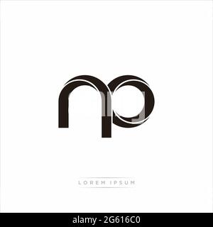 Lettre initiale Split minuscule Monogram moderne lié contour arrondi logo isolé sur fond blanc Illustration de Vecteur