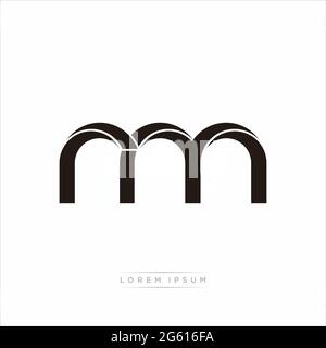 Lettre initiale Split minuscule Monogram moderne lié contour arrondi logo isolé sur fond blanc Illustration de Vecteur