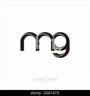 Lettre initiale Split minuscule Monogram moderne lié contour arrondi logo isolé sur fond blanc Illustration de Vecteur