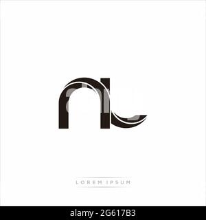 Lettre initiale Split minuscule Monogram moderne lié contour arrondi logo isolé sur fond blanc Illustration de Vecteur