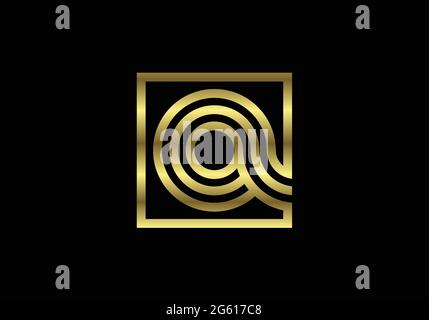 Lettre de Golden Capital Lines Q. lettres de Creative Line Design, symbole alphabétique graphique pour logo, affiche, invitation. Vecteur Illustration de Vecteur