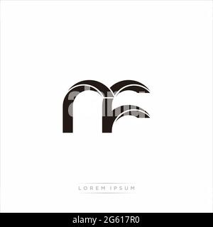 Lettre initiale Split minuscule Monogram moderne lié contour arrondi logo isolé sur fond blanc Illustration de Vecteur