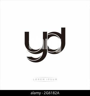 Lettre initiale Split minuscule Monogram moderne lié contour arrondi logo isolé sur fond blanc Illustration de Vecteur