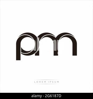 Lettre initiale Split minuscule Monogram moderne lié contour arrondi logo isolé sur fond blanc Illustration de Vecteur