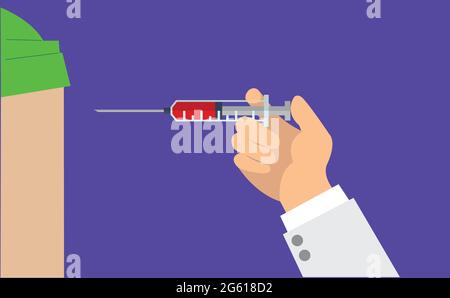 Médecin faisant une injection de vaccin à une personne. Illustration du stock Illustration de Vecteur