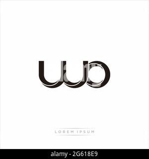 Lettre initiale Split minuscule Monogram moderne lié contour arrondi logo isolé sur fond blanc Illustration de Vecteur