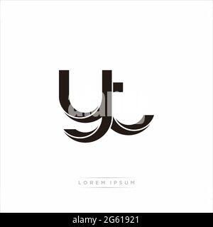 Lettre initiale Split minuscule Monogram moderne lié contour arrondi logo isolé sur fond blanc Illustration de Vecteur