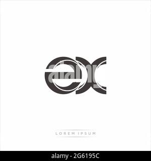 Lettre initiale Split minuscule Monogram moderne lié contour arrondi logo isolé sur fond blanc Illustration de Vecteur