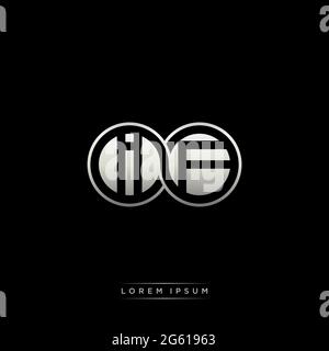 Lettre initiale cercle lié capitale monogramme logo modèle moderne or couleur version isolée sur fond noir Illustration de Vecteur