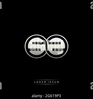 Lettre initiale cercle lié capitale monogramme logo modèle moderne or couleur version isolée sur fond noir Illustration de Vecteur
