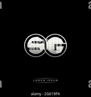 Lettre initiale cercle lié capitale monogramme logo modèle moderne or couleur version isolée sur fond noir Illustration de Vecteur