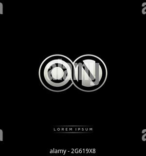 Lettre initiale cercle lié capitale monogramme logo modèle moderne or couleur version isolée sur fond noir Illustration de Vecteur