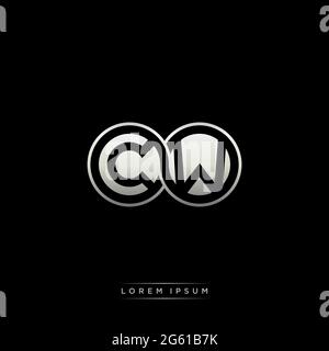 Lettre initiale cercle lié capitale monogramme logo modèle moderne or couleur version isolée sur fond noir Illustration de Vecteur