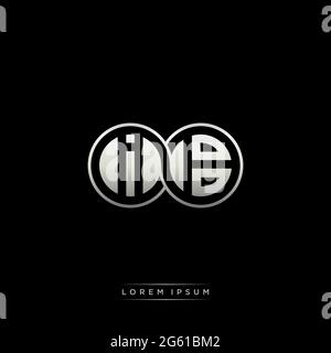 Lettre initiale cercle lié capitale monogramme logo modèle moderne or couleur version isolée sur fond noir Illustration de Vecteur