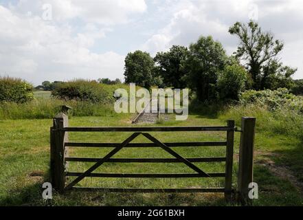 Swannington, Leicestershire, Royaume-Uni. 1er juillet 2021. Des restes de la voie ferrée sont vus sur le site de l'ancien Swannington Incline. Swannington est un FO Banque D'Images