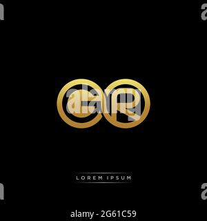 lettre initiale cercle lié capitale monogramme logo modèle moderne or couleur version isolée sur fond noir Illustration de Vecteur