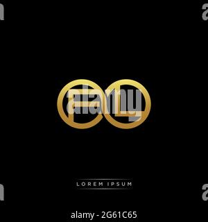 lettre initiale cercle lié capitale monogramme logo modèle moderne or couleur version isolée sur fond noir Illustration de Vecteur