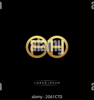 lettre initiale cercle lié capitale monogramme logo modèle moderne or couleur version isolée sur fond noir Illustration de Vecteur