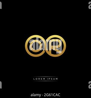 lettre initiale cercle lié capitale monogramme logo modèle moderne or couleur version isolée sur fond noir Illustration de Vecteur