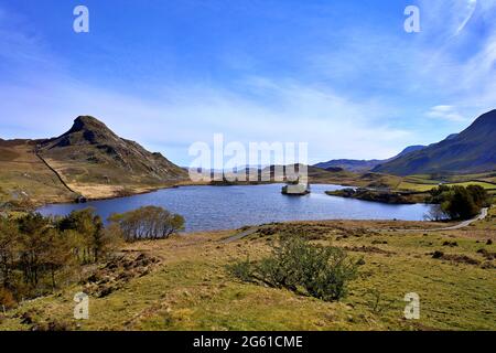 Lacs Cregennan près d'Arthog dans le sud de Snowdonia, au pays de Galles. Banque D'Images