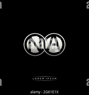 Lettre initiale cercle lié capitale monogramme logo modèle moderne or couleur version isolée sur fond noir Illustration de Vecteur