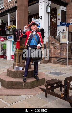 Chester Town Crier, David Mitchell Banque D'Images