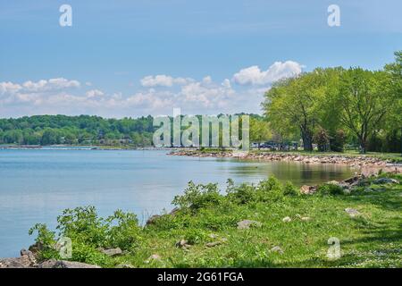 Vue sur le front de mer de Wiarton, Ontario. Banque D'Images
