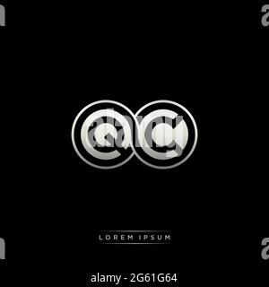 Lettre initiale cercle lié capitale monogramme logo modèle moderne or couleur version isolée sur fond noir Illustration de Vecteur