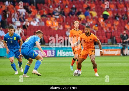 AMSTERDAM, PAYS-BAS - 13 JUIN 2021 : Memphis Delay (10). 2020 EUROS. Le match de football Ukraine contre pays-Bas Banque D'Images