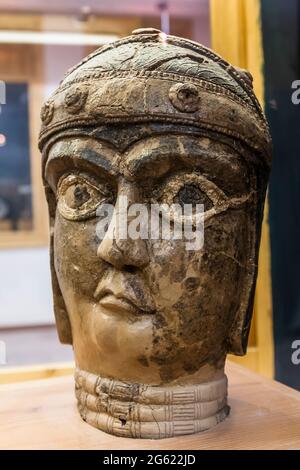 Tête de portrait en argile de Haft tappeh(Haft Tepe), Moyen Elamite, musée de Susa, Shush, province de Khuzestan, Iran, Perse, Asie occidentale, Asie Banque D'Images