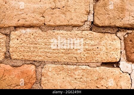 Chogha Zanbil, brique avec inscription cuneiform, Ziggrat(ziqqrat) des anciens Elamites, province de Khuzestan, Iran, Perse, Asie occidentale, Asie Banque D'Images