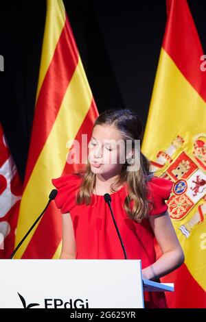 Barcelone, Madrid, Espagne. 1er juillet 2021. La princesse de la Couronne Leonor assiste à la cérémonie de remise des prix de la Fondation Princesse de Gérone 2020 et 2021 à Caixaforum le 1er juillet 2021 à Barcelone, Espagne crédit: Jack Abuin/ZUMA Wire/Alay Live News Banque D'Images