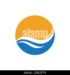 Illustration de la conception vectorielle du logo Water Wave Illustration de Vecteur