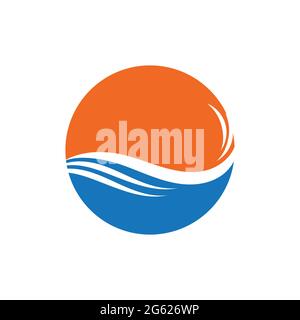 Illustration de la conception vectorielle du logo Water Wave Illustration de Vecteur