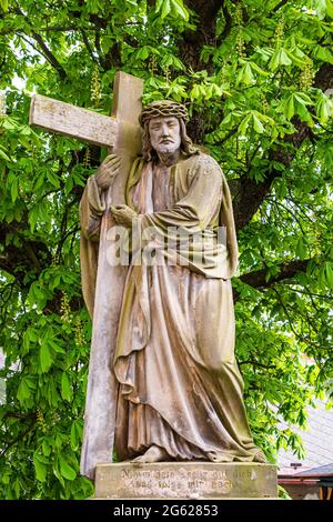 Kuks, République tchèque - 15 mai 2021. Statue du Christ Sauveur Banque D'Images