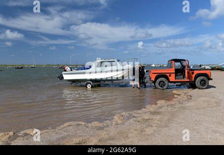 bateau de lancement à marée haute vancaster staithe norfolk englandd Banque D'Images